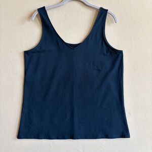 JJill NEW Perfect Reversible Tank Navy Blue versatile two-in-one knit tank in XL